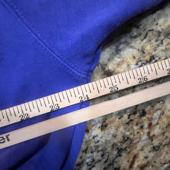 NIKE Womens Size Large Half Button Blue Purple Crop Top Sweater Sweatshirt - Picture 6 of 7